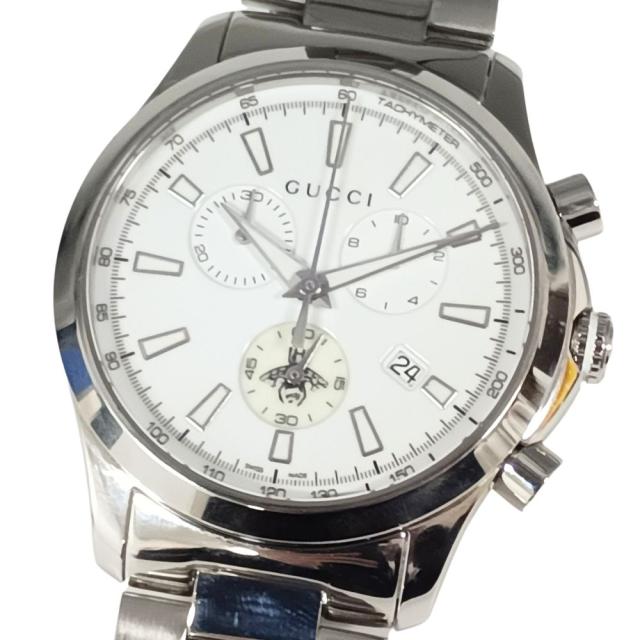 【不稼働品】GUCCI グッチ 品番YA126472 126.4 Gタイムレス クロノグラフ クォーツ 腕時計 正規品 / C933