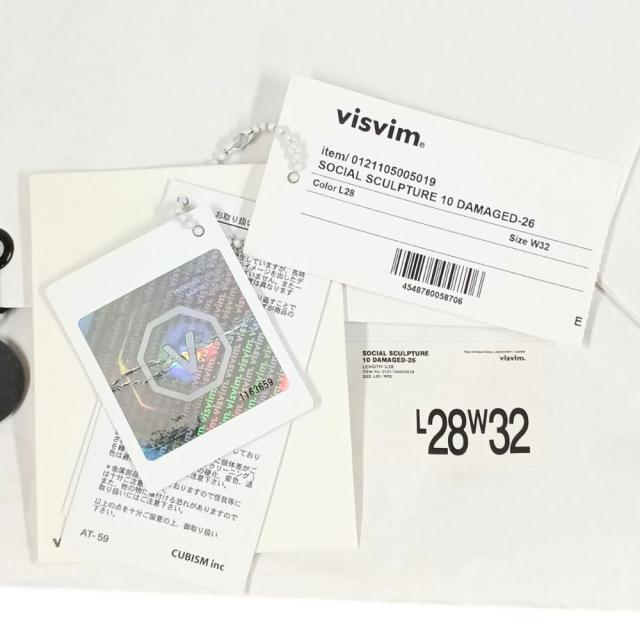 VISVIM ビズビム 品番 0121105005019 SOCIAL SCULPTURE 10 DANAGED-26 加工 デニムパンツ インディゴ サイズL28W32 正規品 / 54147_9