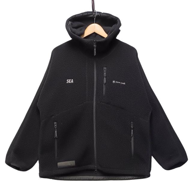 WIND AND SEA ウィンダンシー snow peak 品番 WAS-JK-21AM701 ポーラテック ボンネット フリースジャケット 黒いこと 大きさ L 定まり品 / 54528