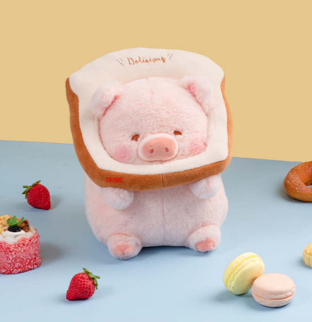LuLu 食パン豚ぬいぐるみ 高さ20cm 食パンに挟まるブタデザイン プリエステル繊維 癒し ギフト おもちゃの通販は