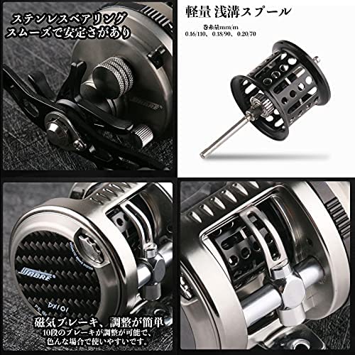 YU201L リール ベイトリール 釣りリール ドラムリール 左巻き Amazon | VISPREA リール ベイトリール 釣りリール ドラムリール