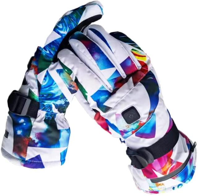 ヒートグローブ 電熱グローブ スキーグローブ ヒーター内蔵 メンズ レディース バッテリー 電熱 ホット ヒーター グローブ 手袋 手の甲発熱 3段階温度調節 2-8時間連続稼働 7.4V/3000mAh