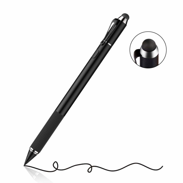 アクティブ タッチペン スマートフォン  超極細1.45mm USB充電式 2種類のペン先 高感度 iPhone iPad Android タブレットで使えるの通販は