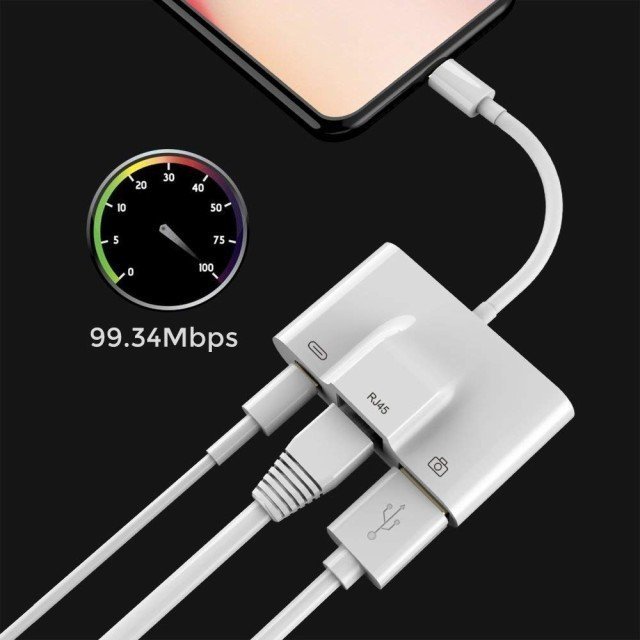 ライトニング to RJ45 イーサネット LAN有線 ネットワーク アダプタ 