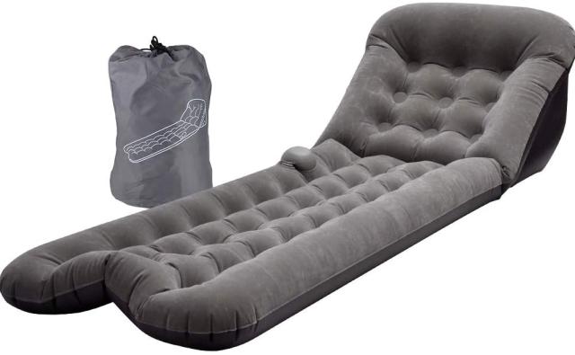 升?版 エアーマット エアーベッド エアーポンプ付き 背凭れできる 手動膨張式 手押し式 空気入りやすい 軽量 コンパクト 防水防湿 キャンプ 旅行 テント 車内泊 防災 収納バッグ付き