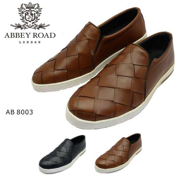 アビーロード ABBEY ROAD メンズ レザー メッシュ スリッポン