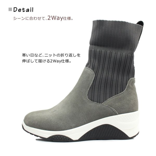 de ocho A de ocho デオーチョ ア デオーチョ レディース スニーカー ハイ スエード 2020-101 靴 ブラック グレー de ocho A de ocho デオーチョ ア デオーチョ レディース スニーカー