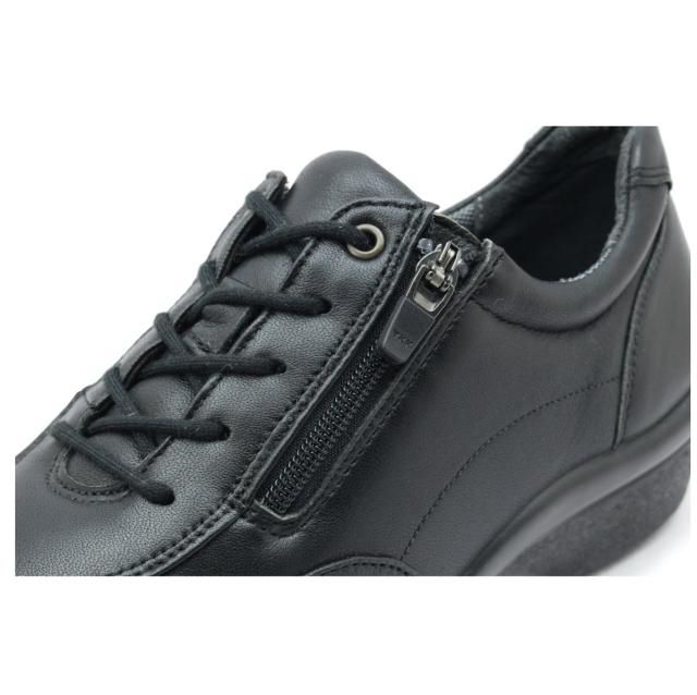 アキレス ソルボ レディース 385 ウォーキングシューズ 羊革  紐靴 ファスナー付 ブラック 日本製 ACHILLES SORBO SRL3850 アキレス ソルボ レディース 385 ウォーキングシューズ 羊革 紐靴