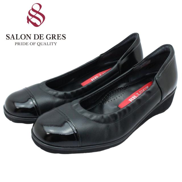 BB.LUCK ビービーラック レディース バレエシューズ 13450 カジュアル パンプス 幅広3E 本革 靴 日本製 ブラックスムース