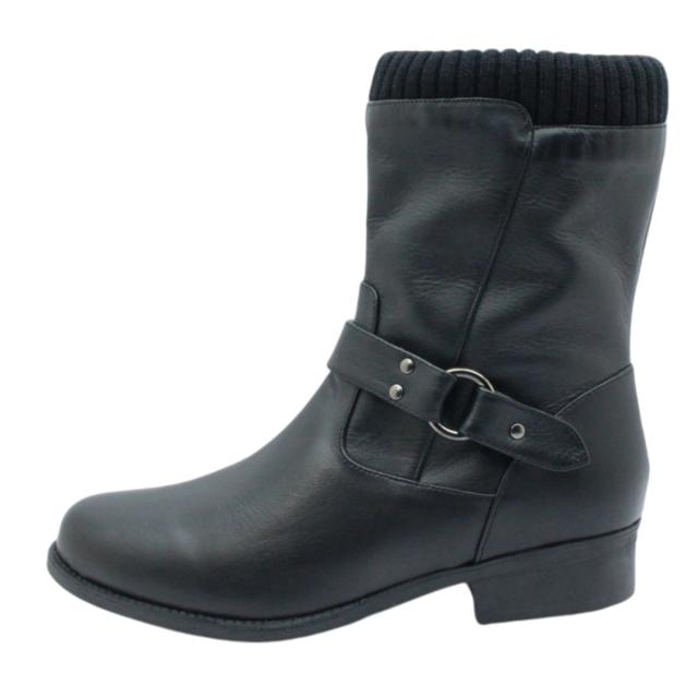 第一ゴム レディース ピンスパイク レザー ショートブーツ 6637 ラ