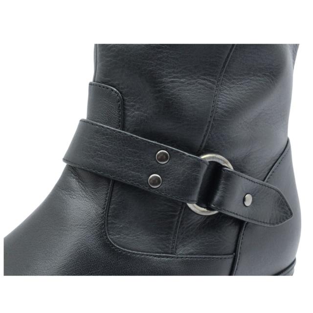 第一ゴム レディース ピンスパイク レザー ショートブーツ 6637 ラ