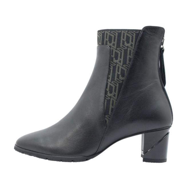 Dona Miss ドナミス レディース ブーツ 2636 ショート サイドゴア スクエアトゥ チャンキーヒール ジップ レザー 本革 幅広 3E 防滑 滑りにくい 日本製 国産 靴 黒 ブラック Dona Miss ドナミス レディース ブーツ 2636 ショート サイドゴア