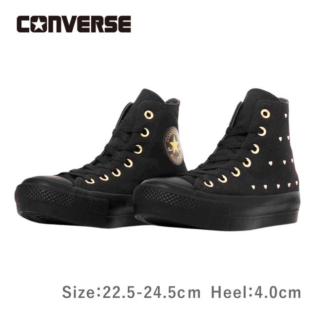 ALL STAR PLTS HEARTSTUDS HI オールスター ハートスタッズ ハイ レディース スニーカー ブラック 厚底 靴