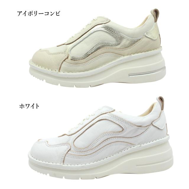 Periwinkle ペリウィンクル レディース レザー スニーカー 9945 幅広4E 紐靴 ファスナー 本革 厚底 カジュアルシューズ_11