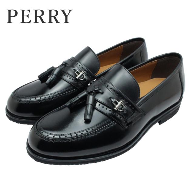 PERRY ペリー メンズ タッセル 置き目毛革 PY5570 本革 幅ひろい 4E 靴 なめし革 5570 商行為シューズ コンサバ 黒いこと madras マドラス社製
