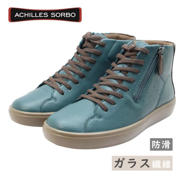 Achilles SORBO アキレス ソルボ AWC 621 6210 ダークブルー レディース シューズ ウォーキング 本革 ガラス繊維 幅広 防滑 冬 雪 紐 靴