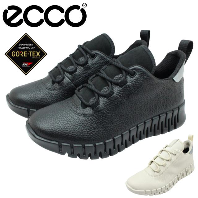 ecco エコー レディース ゴアテックス レザー スニーカー 218233 防水 レースアップ 厚底 GORE-TEX  GRUUV W SNEAKER LEA GTX ウォーキングシューズ  靴