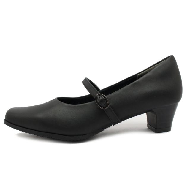 Hush puppies ハッシュパピー レディース パンプス 胴締め 幅ひろい4E L-511T 511 スクエアトゥ 本革 低手向かい沓底 御上さん靴 ダンス楽隊 クロ 黒いこと
