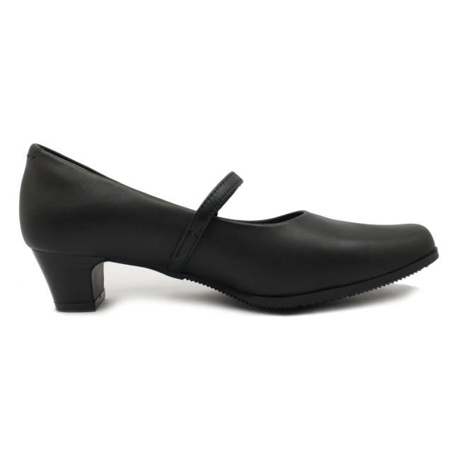 Hush puppies ハッシュパピー レディース パンプス 胴締め 幅ひろい4E L-511T 511 スクエアトゥ 本革 低手向かい沓底 御上さん靴 ダンス楽隊 クロ 黒いこと