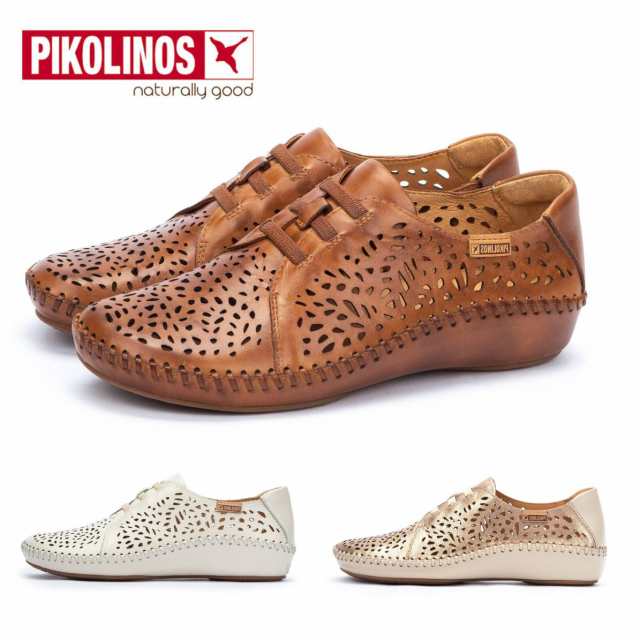 ピコリノス PIKOLINOS レディース レザー シューズ スリッポン パンチング PK588 本革 ゴム紐 P.VALLARTA 655-4783 スペイン