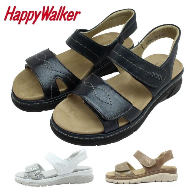 Happy Walker ハッピーウォーカー レディース  HWL-E12500 レザー サンダル ベルクロ  本革 靴 大塚製靴 オーツカ