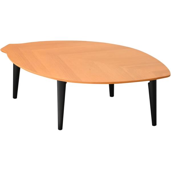 ローテーブル 折りたたみテーブル 120cm 折り畳み 折れ脚 おりたたみ 木の葉型 葉 リーフ 座卓 机 テーブル センターテーブル コーヒーテーブル 木製 完成品 北欧 85147 ナチュラルの通販は