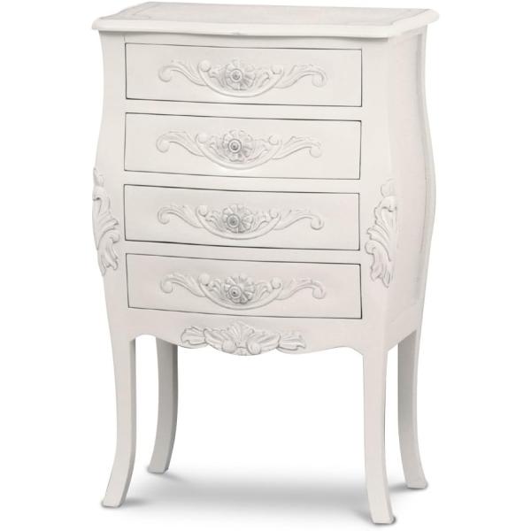 クロシオ(Kuroshio)  コモ チェスト4D ホワイト 幅55cm 完成品 アンティーク調の通販は 29,610円