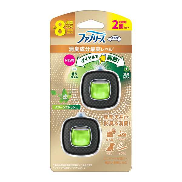 【１０個セット】 P&G ファブリーズ 消臭芳香剤 車用 イージークリップ クリーンフレッシュ(2.5ml×2個入)×１０個セット