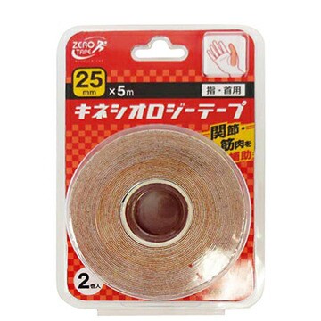 【３６個セット】【１ケース分】 ZERO テックス キネシオロジーテープ 指・首用 25mm ×5m ×３６個セット　１ケース分　【ns】