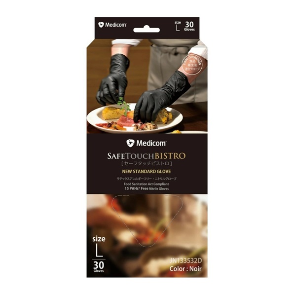 【２０個セット】 メディコム セーフタッチビストロ ノアール L(30枚入)×２０個セット