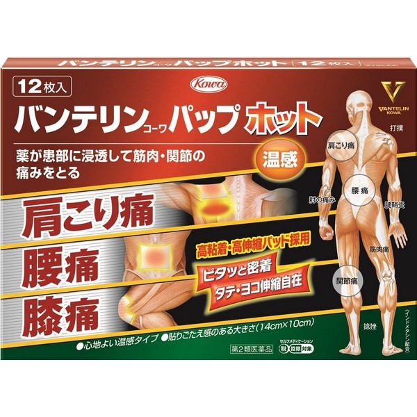 【第2類医薬品】【２０個セット】 興和 バンテリンコーワパップホット 12枚入×２０個セット 【ori】　コーワ