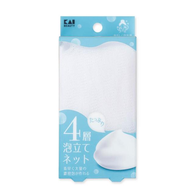 【１２０個セット】【１ケース分】 貝印　たっぷり泡立て 4層ネット×１２０個セット　１ケース分 【mor】【ご注文後発送までに2週間前後頂戴する場合がございます】