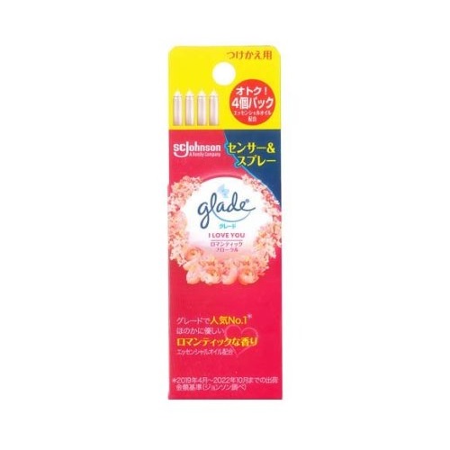 【５個セット】 ジョンソン グレード 消臭センサー＆スプレー 芳香剤 ロマンティックフローラルの香り 付け替え(18ml*4本入)×５個セット