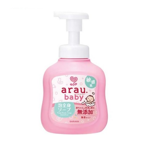 【１２個セット】【１ケース分】サラヤ アラウベビー 泡全身ソープ敏感肌(450ml)×１２個セット　１ケース分