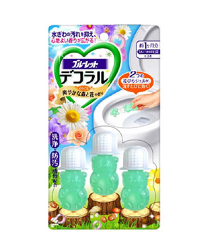 【５６個セット】【１ケース分】 ブルーレットデコラル 心なごむ爽やかな森と花の香り 7.5g×3本 ×５６個セット　１ケース分
