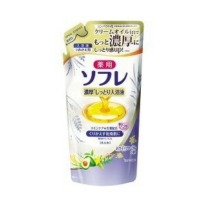 【１２個セット】 薬用ソフレ 濃厚しっとり入浴液 ホワイトフローラルの香り つめかえ用 400mL ×１２個セット　１ケース分 【dcs】