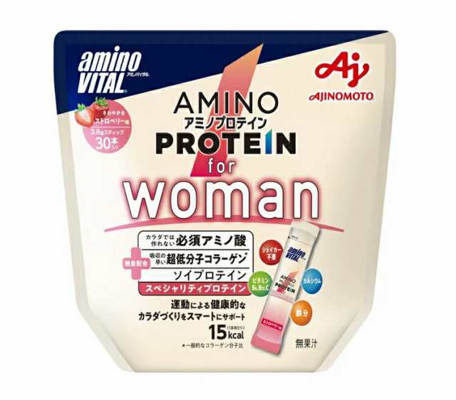 【３個セット】味の素 アミノバイタル アミノプロテイン for Woman ストロベリー味(3.8g*30本入)×３個セット ※軽減税率対応品