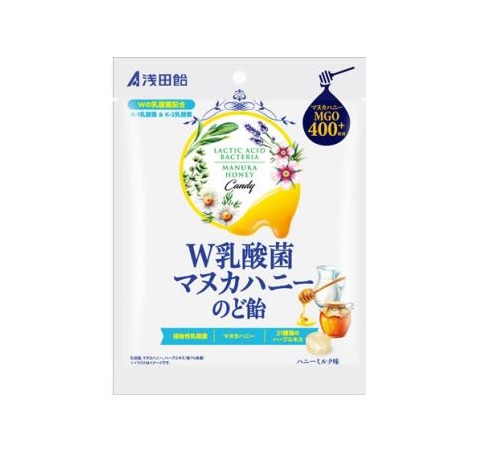 【４８個セット】【１ケース分】浅田飴 W乳酸菌 マヌカハニーのど飴×４８個セット　１ケース分※軽減税率対象品
