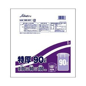 【２０個セット】 ゴミ袋 特厚ペール用 90L 半透明 SC-91 10枚入×２０個セットの通販は