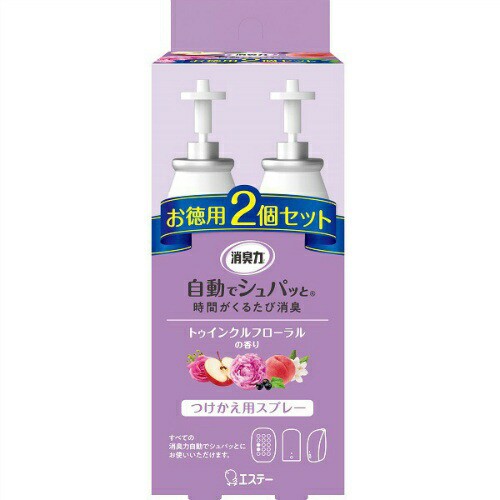 【１６個セット】【１ケース分】 エステー　自動でシュパッと　トゥインクルフローラルの香り　つけかえ用 (39ml*2個入)×１６個セット　