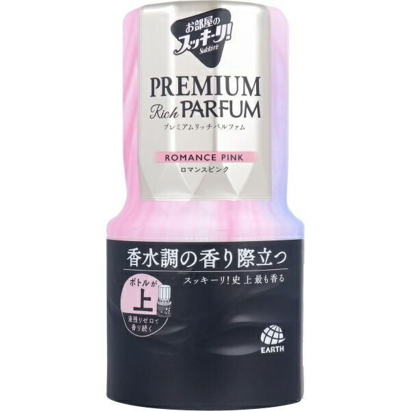 【１６個セット】 アース製薬 お部屋のスッキーリ！Sukki-ri！ プレミアムリッチパルファム ロマンスピンク(400ml)×１６個セット　１ケース分 【dcs】の通販は