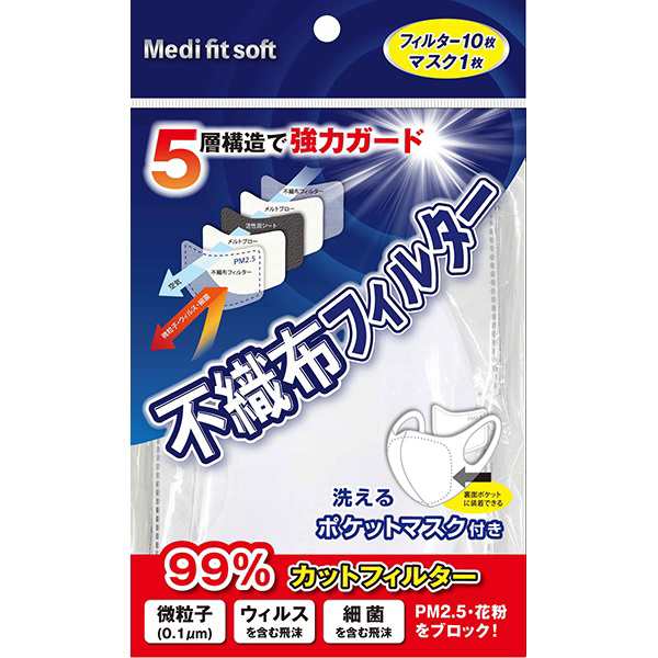 【１２０個セット】【１ケース分】 ミノウラ 不織布フィルター 10枚入 やわらかマスク付き×１２０個セット　１ケース分　 【k】【ご注文