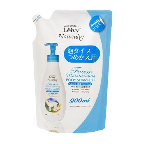 【１０個セット】 アクシス レイヴィー フォームボディシャンプー ゴートミルク 詰替(900ml)×１０個セット