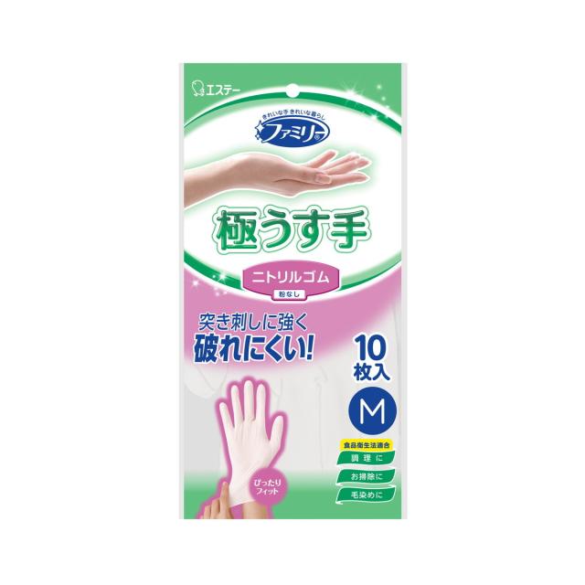 【１２０個セット】【１ケース分】 ファミリー ニトリルゴム 極うす手 M ホワイト(10枚入)×１２０個セット　１ケース分 【dcs】【mor】【ご注文後発送までに2週間前後頂戴する場合がございます】の通販は 21,648円
