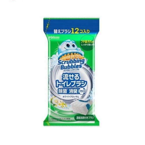 【２０個セット】 ジョンソン スクラビングバブル 流せるトイレブラシ 除菌消臭プラス ホワイトブロッサム 付け替え(12個入)×２０個セット　１ケース分 【dcs】