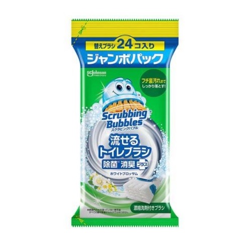 【１０個セット】ジョンソン スクラビングバブル 流せるトイレブラシ 除菌消臭プラス ホワイトブロッサム 付け替え(24個入)×１０個セット