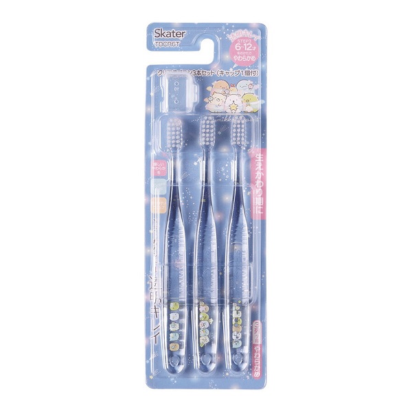 【２０個セット】 スケーター クリア子ども歯ブラシ すみっコぐらし 星空さんぽ 6〜12歳用(3本入)×２０個セット