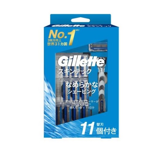 【５個セット】 ジレット マッハシン スキンテック 替刃11個付(1個)×５個セット