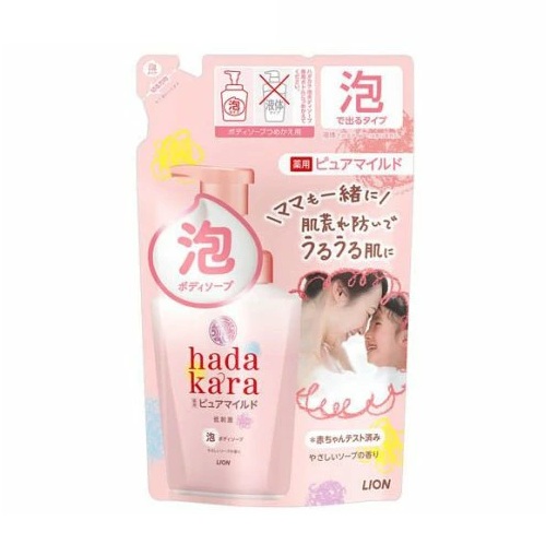 【１６個セット】【１ケース分】 ライオン ハダカラ 泡ボディソープ 薬用ピュアマイルドタイプ 詰め替え(440ml)×１６個セット　１ケース分