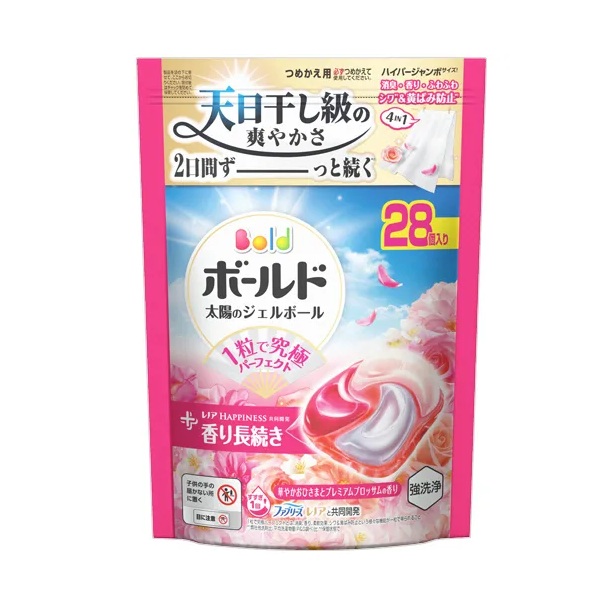 【１０個セット】【１ケース分】 P&G ボールド 洗濯洗剤 ジェルボール 4in1 プレミアムブロッサム つめかえ(28個入)×１０個セット　１ケース分